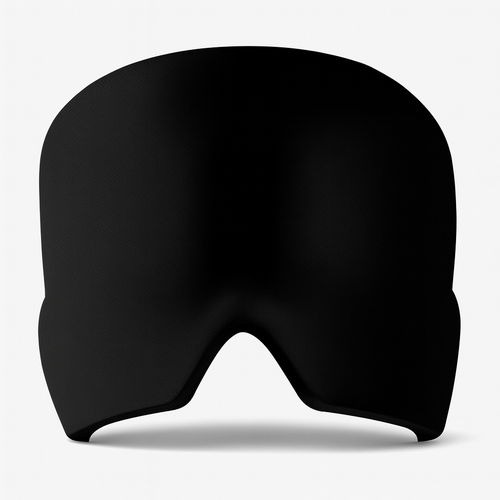 Black reusable hot & cold therapy sleep mask for migraine and stress relief.